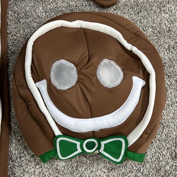 SOLD Kids Christmas Gingerbread Man Costume 2 piece Halloween Foam Head Youth S - Picture 5 of 16